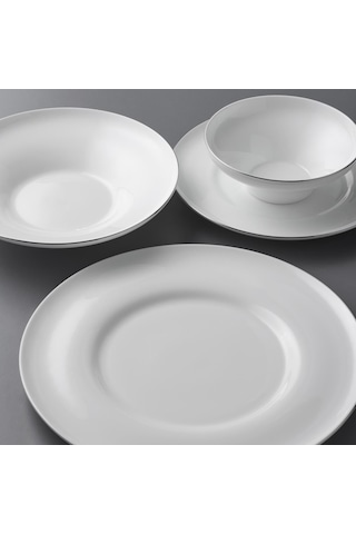 Jumbo Laurel Platin 55 Parça 12 Kişilik Yemek Takımı Platin
