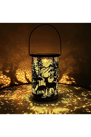 Konesam Güneş Enerjili Demir Geyik Bahçe Lambası - Su Geçirmez, 8-10 Saat Çalışma