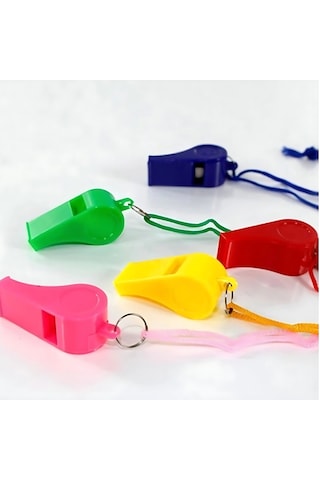 Attack Sport 1705002 Plastik Düdük 20'li Paket Karışık Renk Çok Renkli