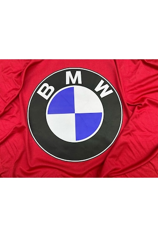 Bmw E30 Araba Brandası Bmw Logo Kırmızı Branda Penye Kumaş Oto Branda