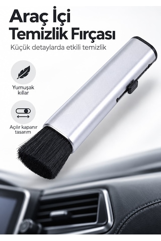 Açılır Kapanır Araç İçi Oto Detay Temizlik Fırçası