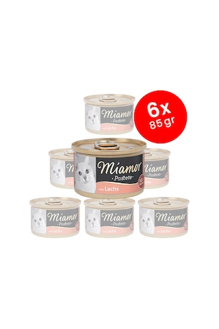 Miamor Pastete Somonlu Tahılsız Konserve Kedi Maması 6 x 85 G