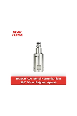 Robeve Bear Force 360 Döner Hortum Bağlantı Aparatı Paslanmaz Çelik Swivel Adaptör, Bilyalı Yataklı Basınçlı Yıkama Hortum Konnektörü Bosch Aquatak Uyumlu