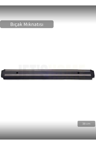 Bıçak Mıknatısı Askısı 38 Cm Kalın Duvar Standı Çelik Bıçak Tutucu siyah