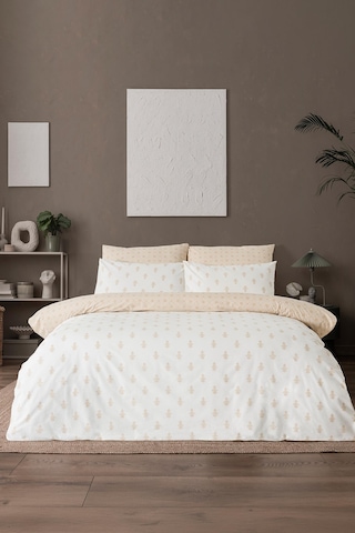 Mix & Match Noelle %100 Pamuk Tek Kişilik Nevresim Seti Bej