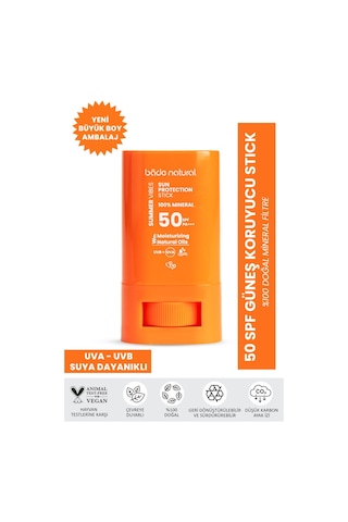 Bade Natural Mineral Filtreli ve Yüksek Koruyucu Doğal Stick Güneş Kremi SPF50 16 G