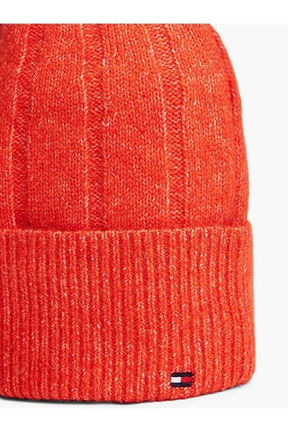 Tommy Hilfiger Th Flag Fluffy Beanıe Kadın Turuncu Bere - Aw0aw17779