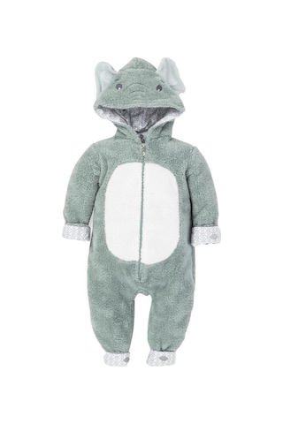 Gezenbebe Hero Kahraman Kapüşonlu Welsoft Bebek Tulum Gri