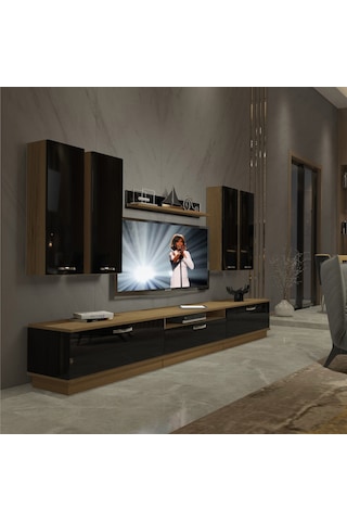 Decoraktiv Trendstyle 8d Mdf Tv Ünitesi Tv Sehpası Pera - Siyah