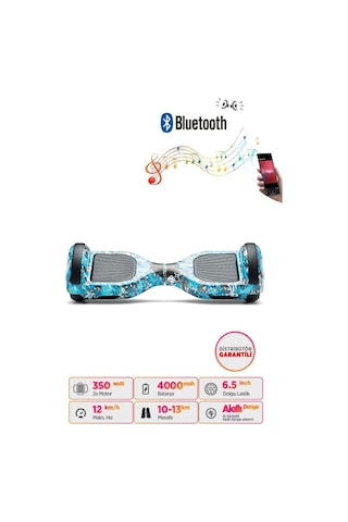 Citymate Hoverboard 6.5 inch Elektrikli Kaykay Scooter Bluetooth Hoparlörlü D03
