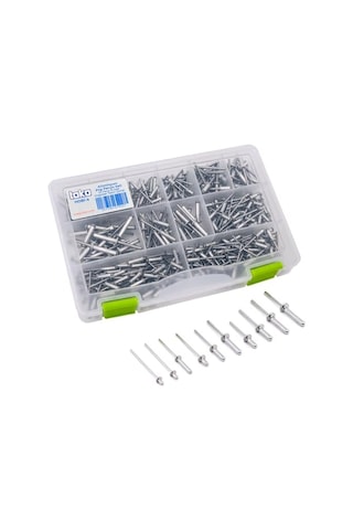Hobi-4 Alüminyum Pop Perçin Seti 411 Parça 13 Çeşit Organizer Takım Çantalı