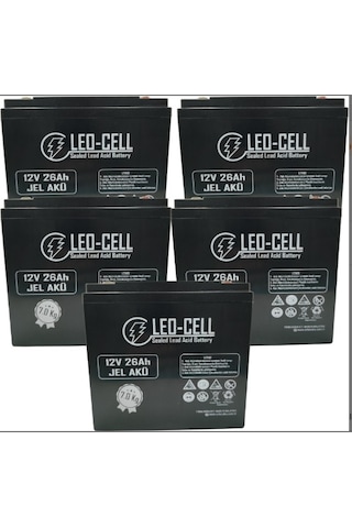 Leo-Cell 5'li 12v 26 Ah Japon Teknolojisi 7 Kg Elektrikli Motorsiklet Aküsü 2026 Üretimi