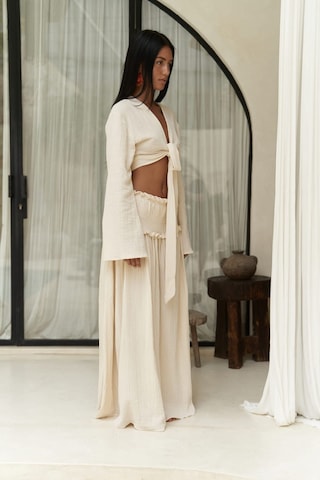 Mai Collection Mai Studios Co. Marshanda Bej Crop Etek Takım Bej