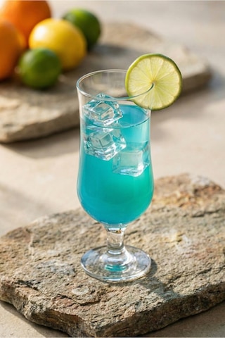 Lav Nevakar Cam Kokteyl Bardağı 6'lı 385 ml (Meşrubat/Smoothie /Milkshake/Soğuk Kahve Bardağı )