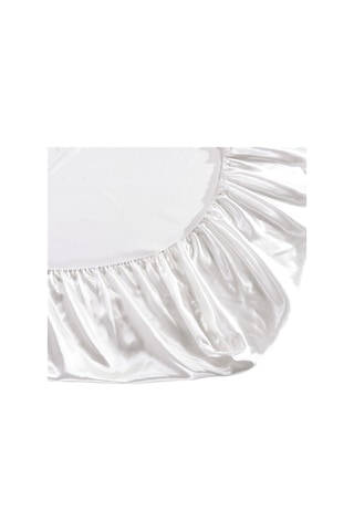 Vkemall Yumuşak İpek Hisseli Polyester Çarşaf - Derin Cepli 30cm - Çift Kişilik Beyaz DiğER