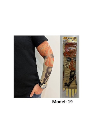 Giyilebilir Dövme 3 Çift 6 Adet Kol Çorap Dövmesi Sleeve Tattoo Set13