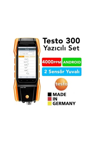 Testo 300 Baca Gaz Analiz Cihazı Akıllı Dokunmatik Ekran