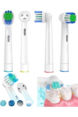 Renk Halkalı Aile Tipi Diş Fırçası Yedek Başlığı 4 Lü Paket Çok Renkli