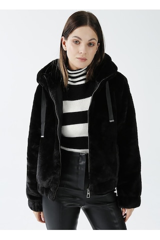 Only 15260047-22k Onlvıda Fur Hooded Jacket Cc Otw Kadın Kaban 15260047-R4306 Siyah