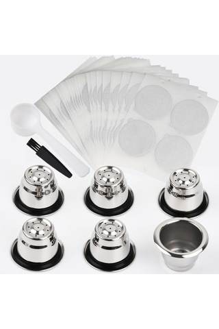 Maiyame Paslanmaz Çelik Yeniden Kullanılabilir Kahve Kapsül Seti - Çevre Dostu Ve Ekonomik Çözüm Gümüş