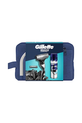 Gillette Mach3 Charcoal 2Up & Charcoal Series Jel 200ML + Çanta