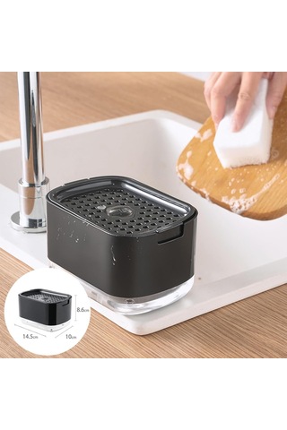 Mufunye 2'li Mutfak Sabunu Dağıtıcı + Sünger Tutucu, 300ml Kapasite, Sızıntı Engeli, Sünger Dahil Diğer