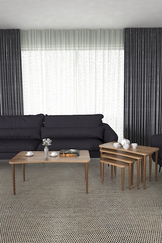 Aleyna 5li Orta Sehpa ve Zigon Sehpa Ahşap Ayaklı Sehpa – Ceviz