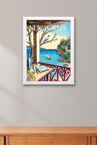 The New Yorker Çerçeveli Tablo April 18 2011 - Maria Kalman Tek Kişik Masa