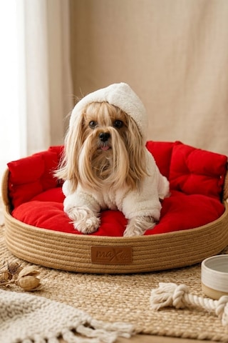 Reyo Max Design Maxie Tress Kedi Ve Köpek Yatağı Kırmızı Su Geçirmez Kumaşlı, Yumuşak Ve Konforlu Evcil Hayvan Yatağı