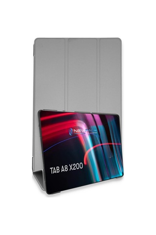 Mey İthalat Samsung Uyumlu Galaxy X200 Tab A8 10.5 Kılıf Tablet Smart Kılıf - Gri Arka Kapak