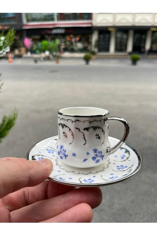 Blue Porselen Kahve Fincan Takımı 6 Kişilik