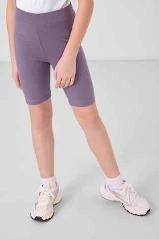 Tommylife Eflatun Pamuklu Kısa Paça Standart Fit Basic Kız Çocuk Tayt - 75188 Eflatun