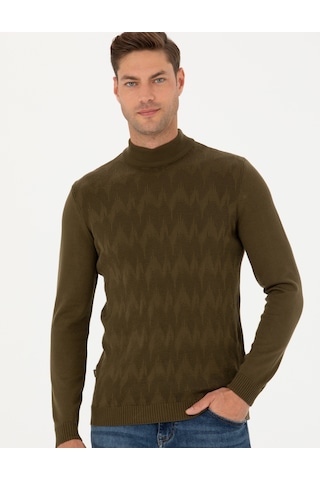 Pierre Cardin Erkek Haki Triko Kazak 50278099-vr027 Haki