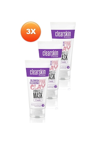 Avon Clearskin Blemish Clearing Leke Karsıtı Pembe Kil Yüz Maskesi 3 x 75 ML
