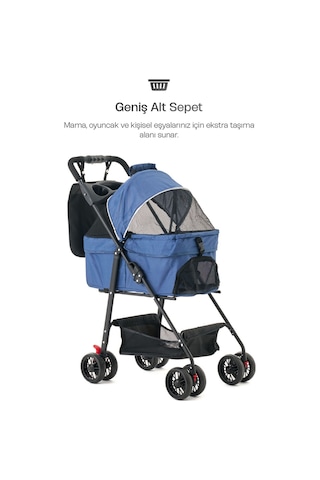 Justie Pet Lotus Kedi & Köpek Arabası 76 x 52 x 95 CM
