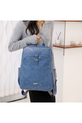 Retro Basit Kadın Sırt Çantası Moda Düz Renk Öğrenci Günlük Okul Çantası Büyük Kapasiteli Bayan Seyahat Sırt Çantası Yolcusiyah Diğer