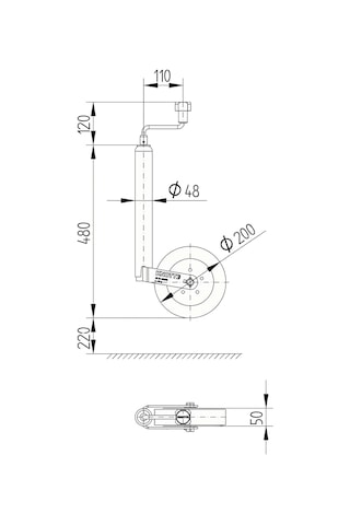 Knott 48mm 150kg Karavan/römork Pilot Tekeri