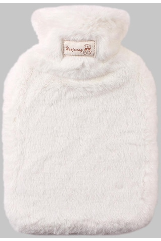 Suntek Peluş Sıcak Su Şişesi 1000ml Boyun Karın Beyaz Için