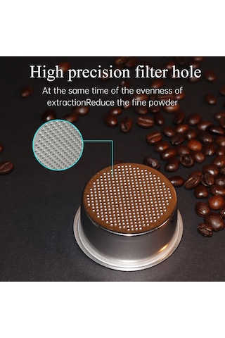 Leezsing 54mm Çelik Kahve Filtre Sepeti - Breville Bes880/bes810/bes500/bes870/bes860/bes878/bes450 Serileri İçin Uyumlu Gümüş