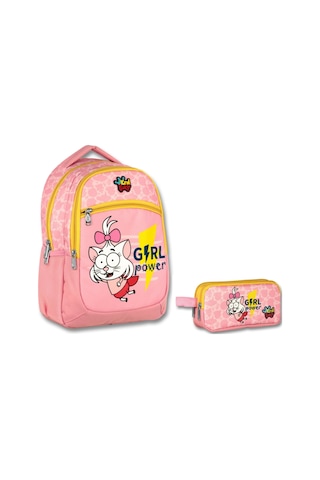 Ümit Çanta Kral Şakir Girl Power Kız Çocuk İlkokul Çantası Ve Kalem Çantası İkili Set