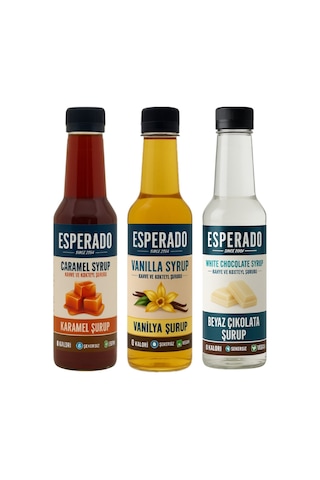 Şekersiz Vanilya - Karamel -beyaz Çikolata Aromalı Kahve Şurubu 3 Ad.x 250 Ml Diğer