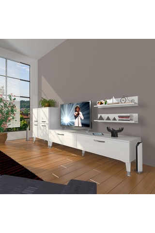 Decoraktiv Eko On Slm Std Silver Tv Ünitesi Tv Sehpası Beyaz