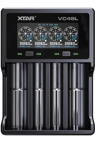 Xtar Vc4sl Lcd Ekranlı Pil Şarj Aleti 4'lü 18650 21700 Li-ion Ni-mh Akıllı Hızlı Şarj