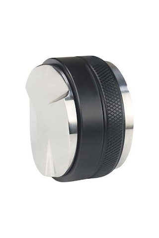 Pazly 53mm Paslanmaz Çelik Kahve Dağıtıcı & Sıkıştırıcı - 2 Başlık, Ayarlanabilir Yükseklik, Anti-kaymaz Desenli Espresso Aksesuarı Siyah Siyah