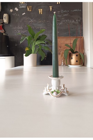 İkili Şamdan Mum 2x25cm Yeşil