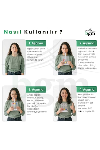Triflo Solunum Egzersiz Cihazı 3 Kademeli Nefes Kapasite Geliştirici/egzersiz Cihazı