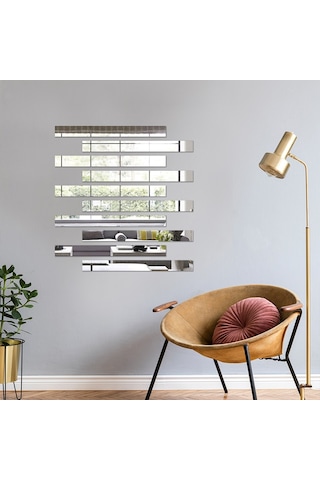 Decorıta Ayna - 10'Lu Takım Şerit Ayna Çok Renkli