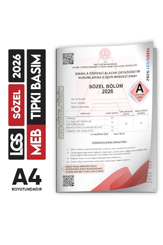 2026 Lgs Meb Tıpkı Basım Çıkmış Soru Sayısal-sözel Kitapçıkları Video/pdf Çözümlü Türkiye Geneli
