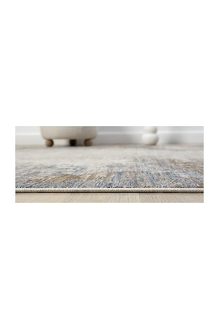 Mariesse Home Vintage Eskitme Desenli Makine Dokuma Salon Oturma Odası Halısı 10206 Mavi