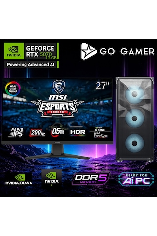 Go Gamer E785DF i9-14900KF 16 GB 1 TB SSD RTX5070 12 GB 27" Free Dos Oem Paket Masaüstü Oyuncu Bilgisayarı